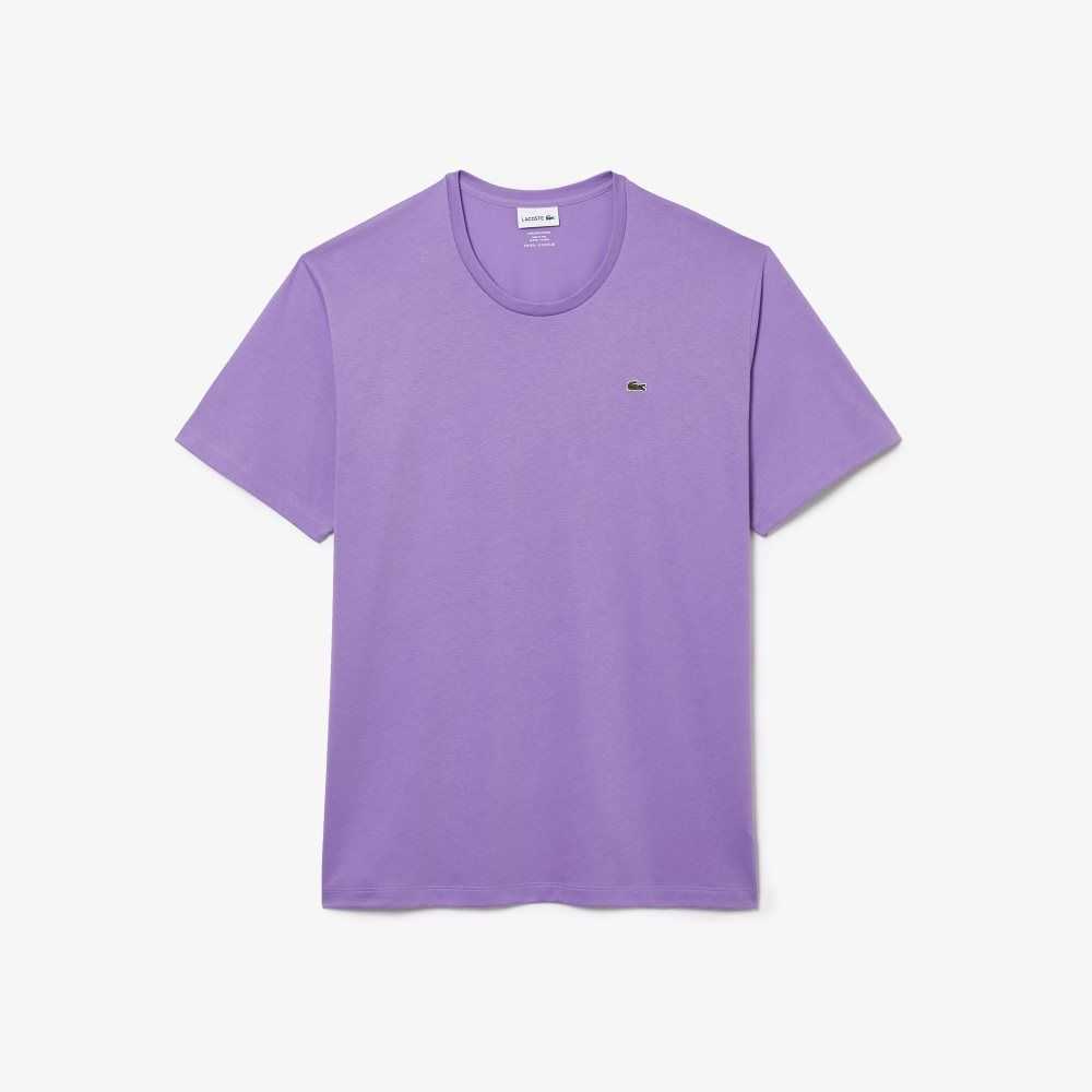 Lacoste Big Fit Crew Neck Algodon Jersey Moradas | 9235-UVNBS