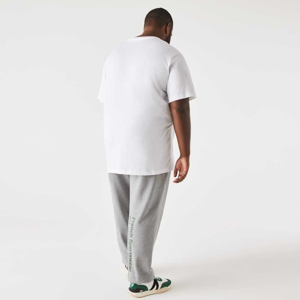 Lacoste Big Fit V-Neck Jersey Blancas | 6278-DHSLC