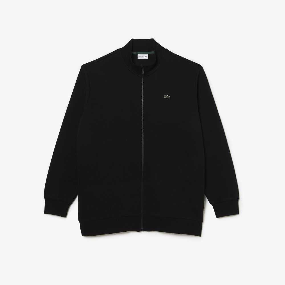 Lacoste Big Fit Zipped Algodon Fleece Negras | 6304-XBASD