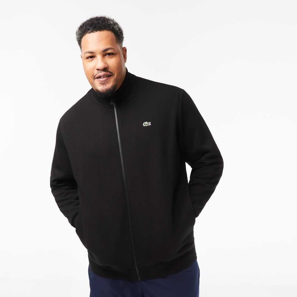 Lacoste Big Fit Zipped Algodon Fleece Negras | 6304-XBASD