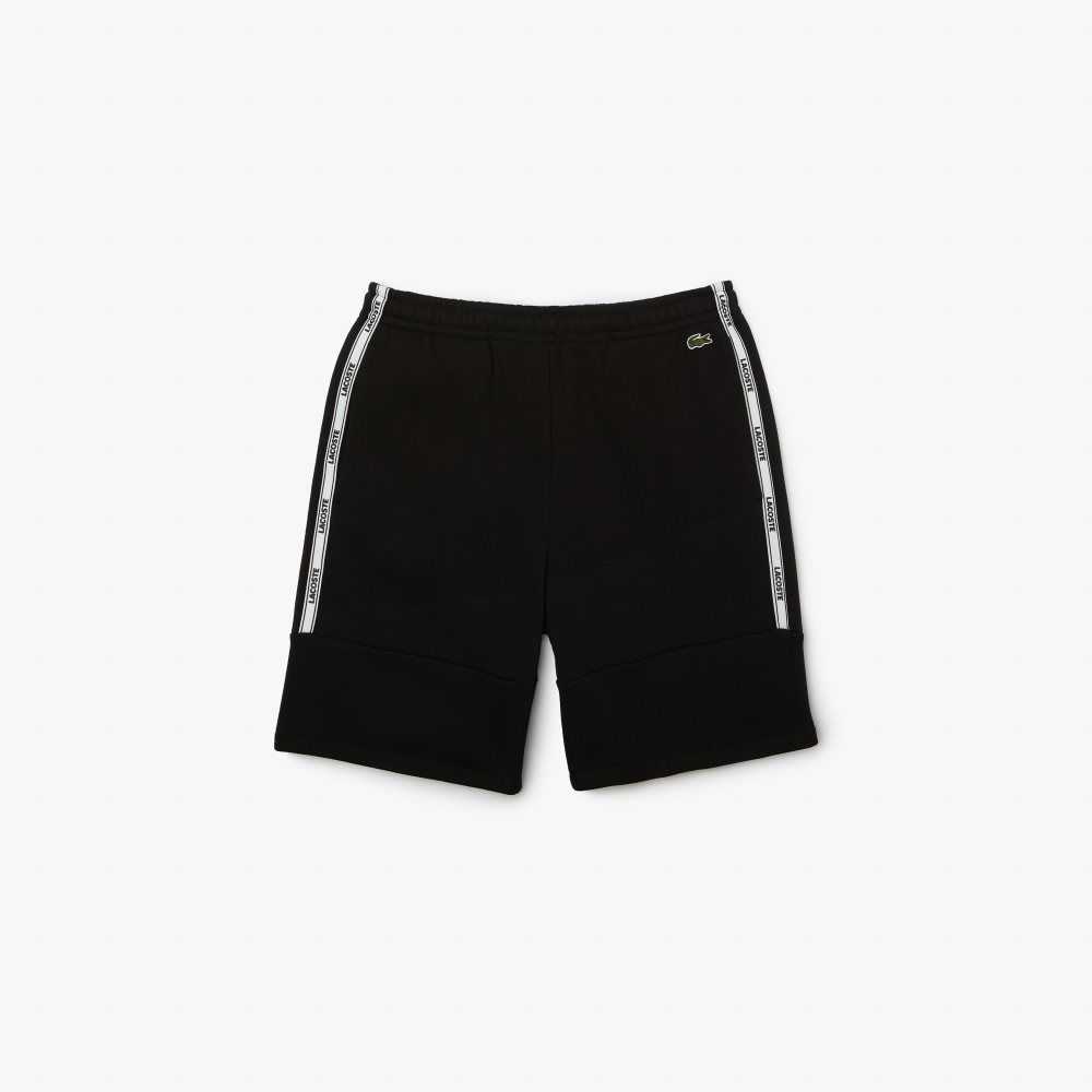 Lacoste Branded Bands Algodon Fleece Blend Shorts Negras | 0163-EMWTA