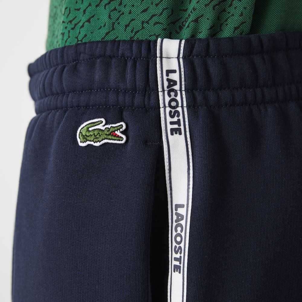 Lacoste Branded Bands Algodon Fleece Blend Shorts Azul Marino Azules | 1467-GWQLH