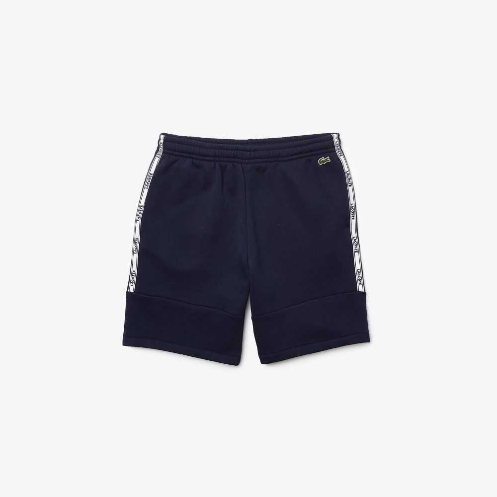 Lacoste Branded Bands Algodon Fleece Blend Shorts Azul Marino Azules | 1467-GWQLH