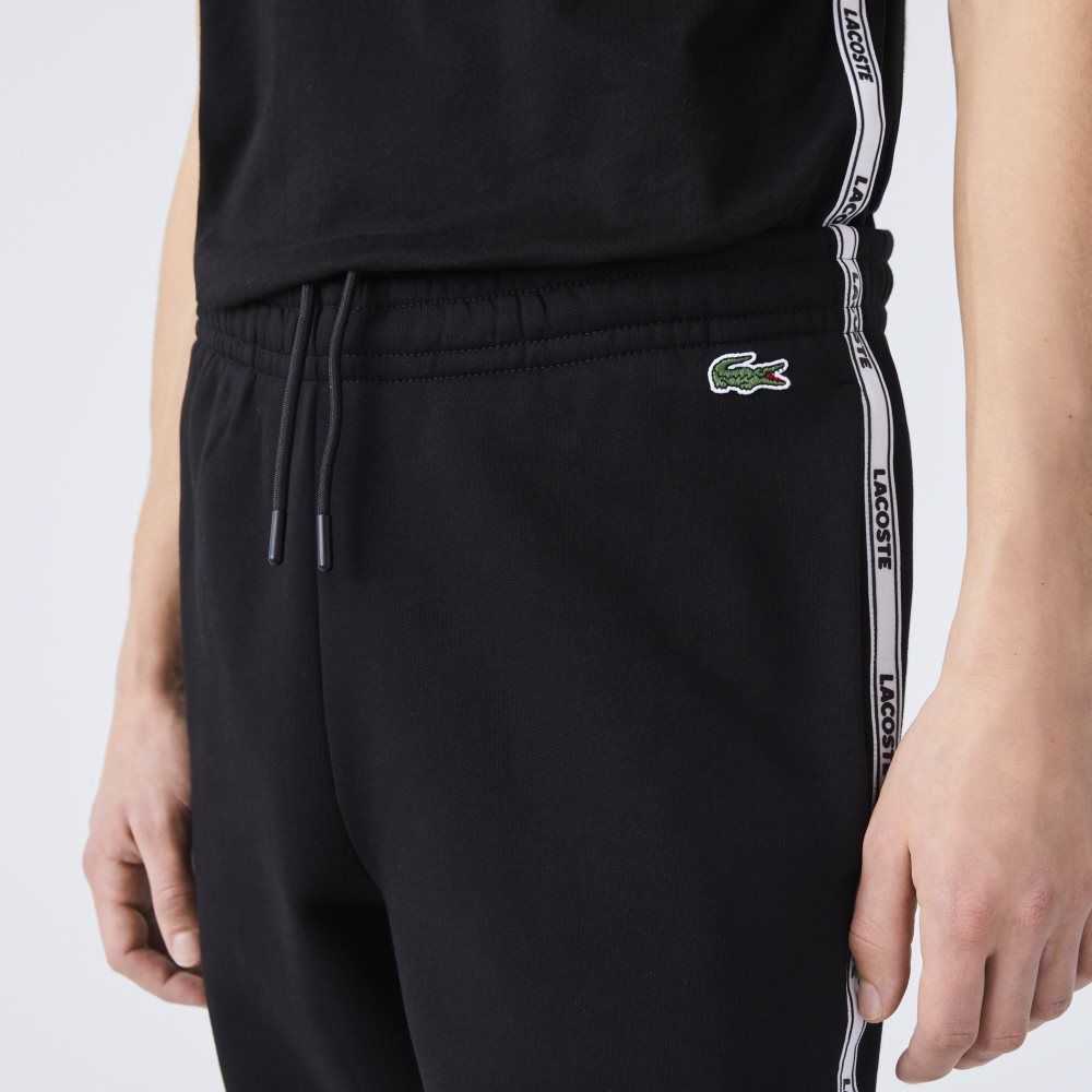 Lacoste Branded Bands Flaco Fleece Jogging Negras | 3418-ZCWMB