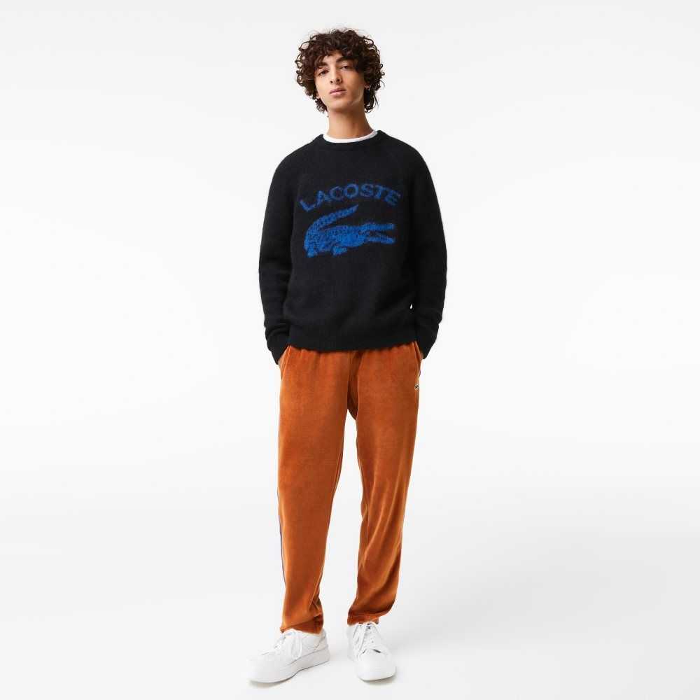 Lacoste Branded Contrast Crocodile Blend Alpaca Negras Azules | 5142-YXEND