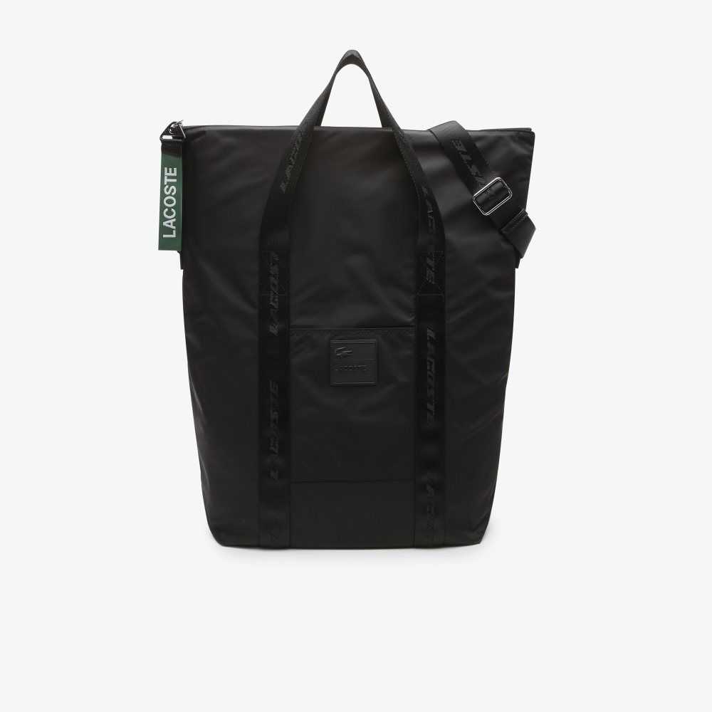 Lacoste Branded Handle Large Tote Negras | 7463-BAYIK