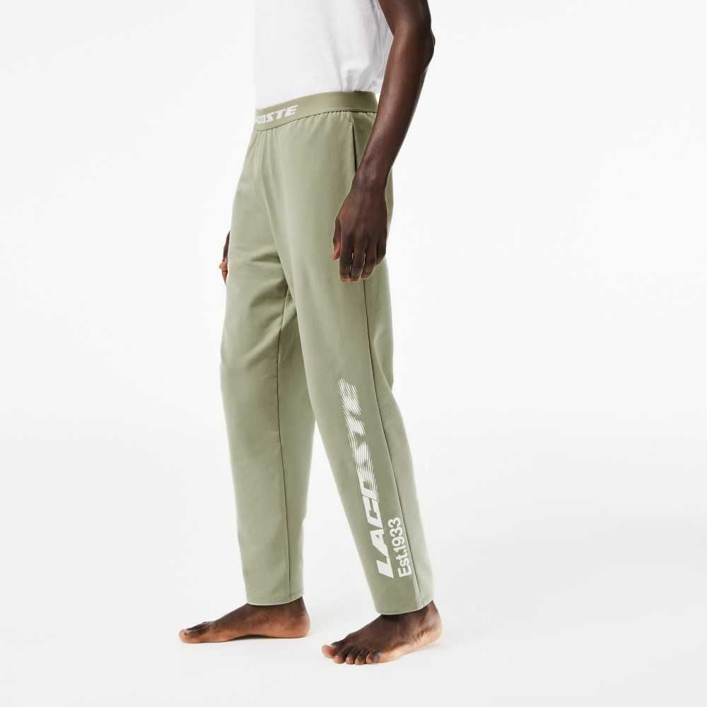 Lacoste Branded Leg Pista Pants Kaki Verde | 7415-KOHZM