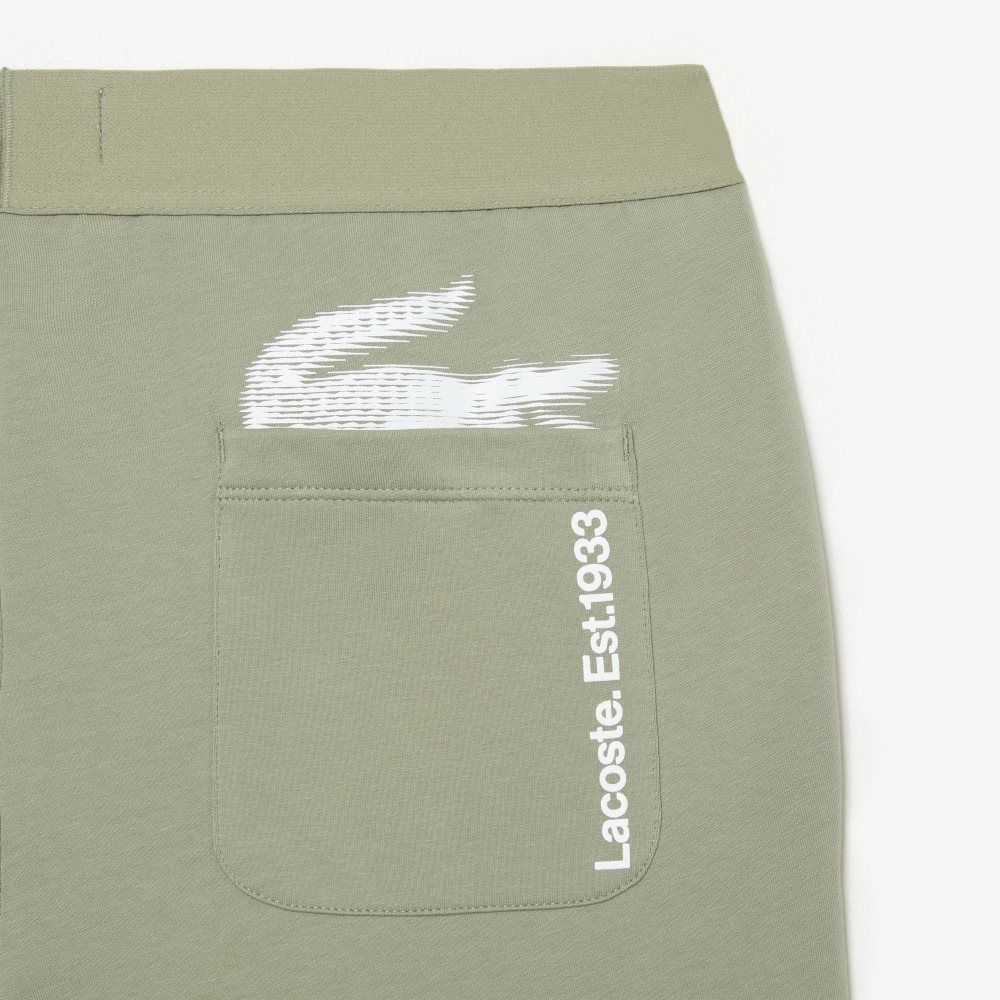 Lacoste Branded Leg Pista Pants Kaki Verde | 7415-KOHZM