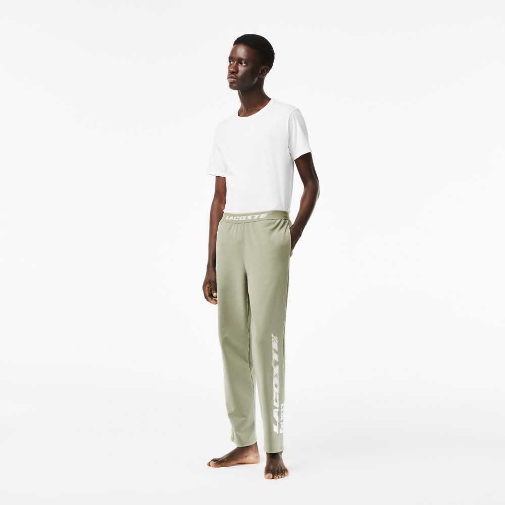 Lacoste Branded Leg Pista Pants Kaki Verde | 7415-KOHZM