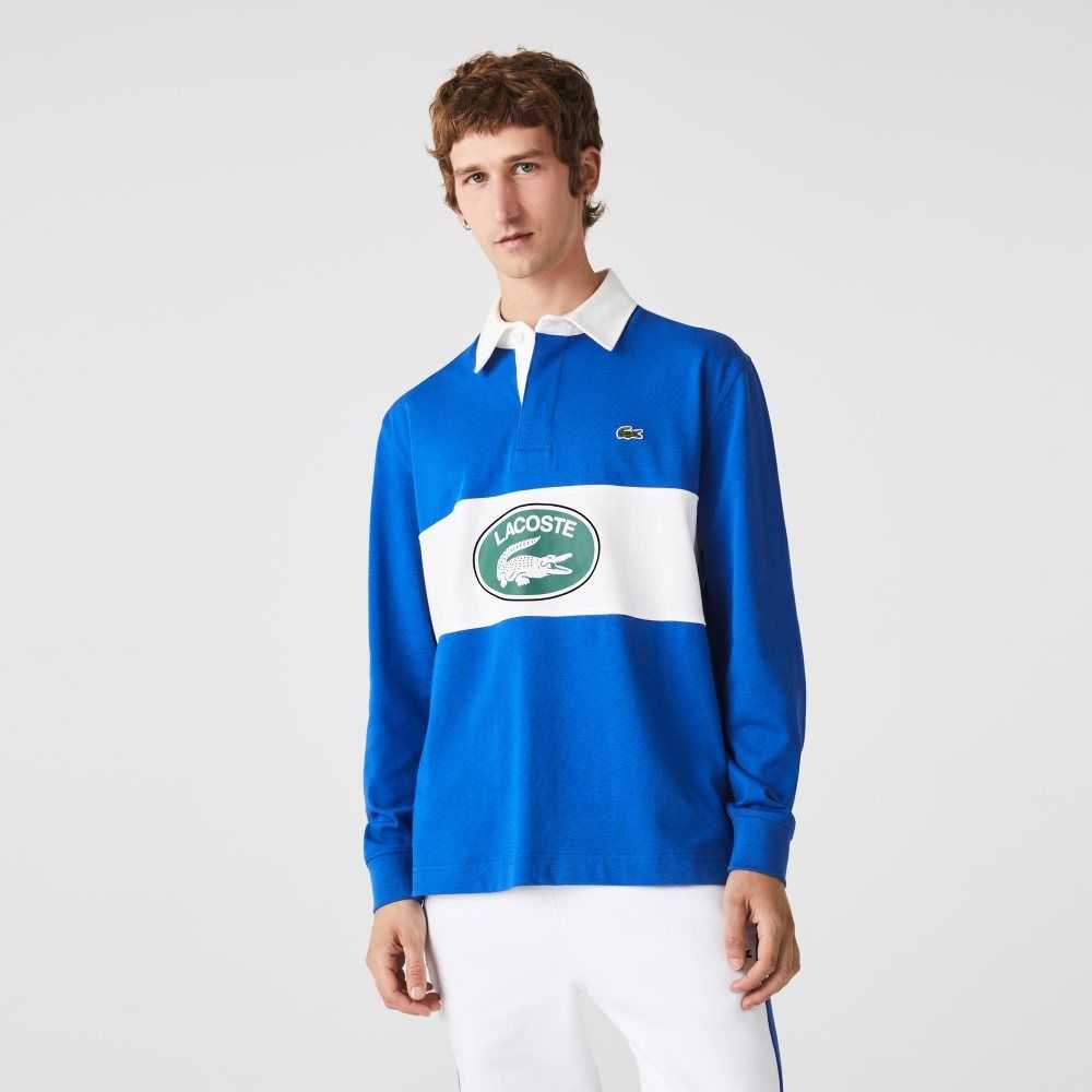 Lacoste Branded Loose Fit Rugby Azules | 6720-BPVHX