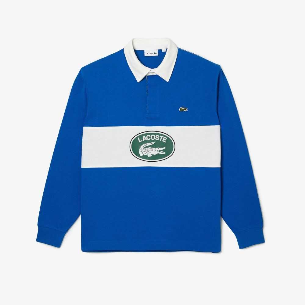 Lacoste Branded Loose Fit Rugby Azules | 6720-BPVHX