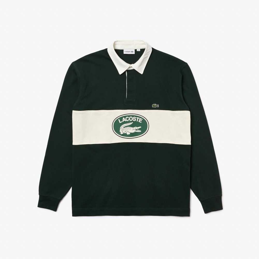 Lacoste Branded Loose Fit Rugby Verde | 3580-YUIHR