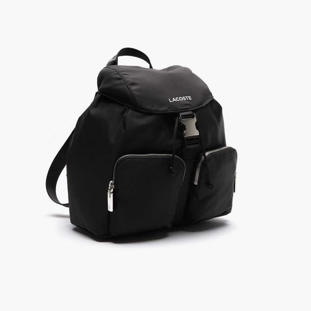 Lacoste Branded Nylon Flap Backpack Multicolor | 2150-ZNSFL