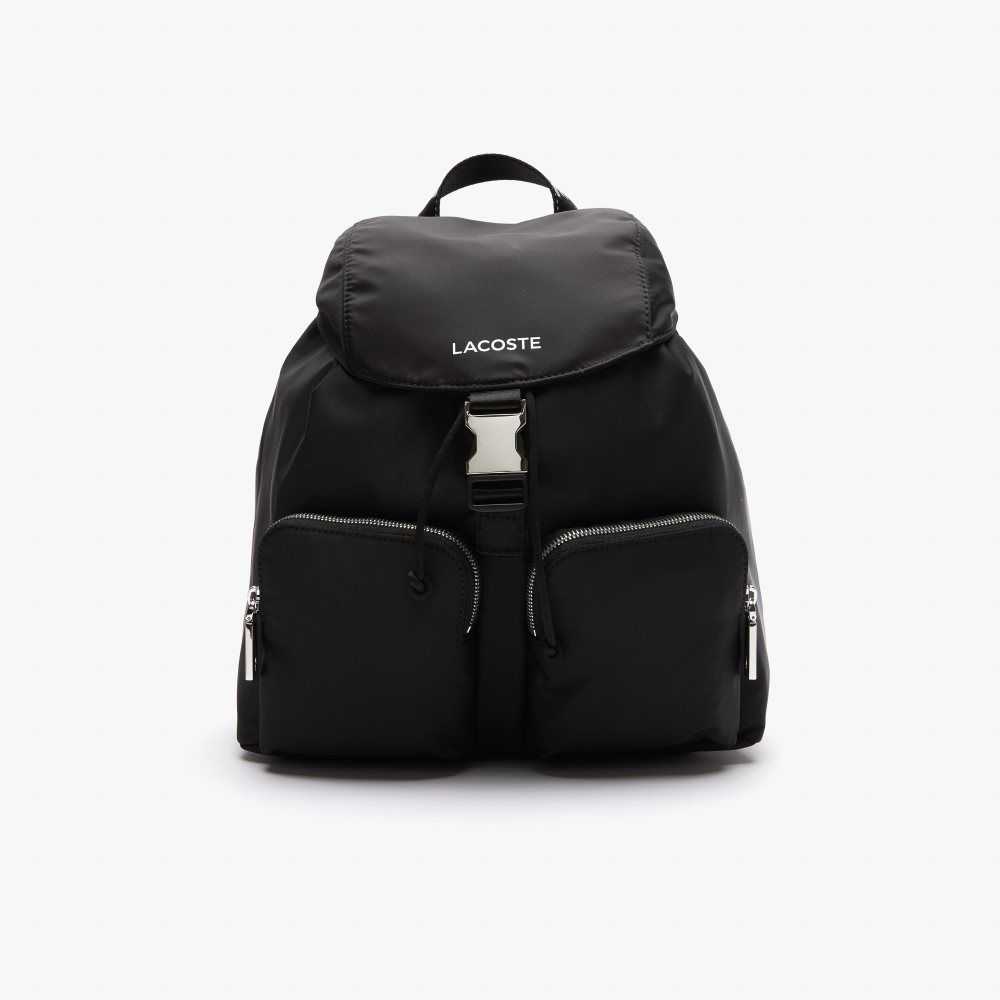 Lacoste Branded Nylon Flap Backpack Multicolor | 2150-ZNSFL