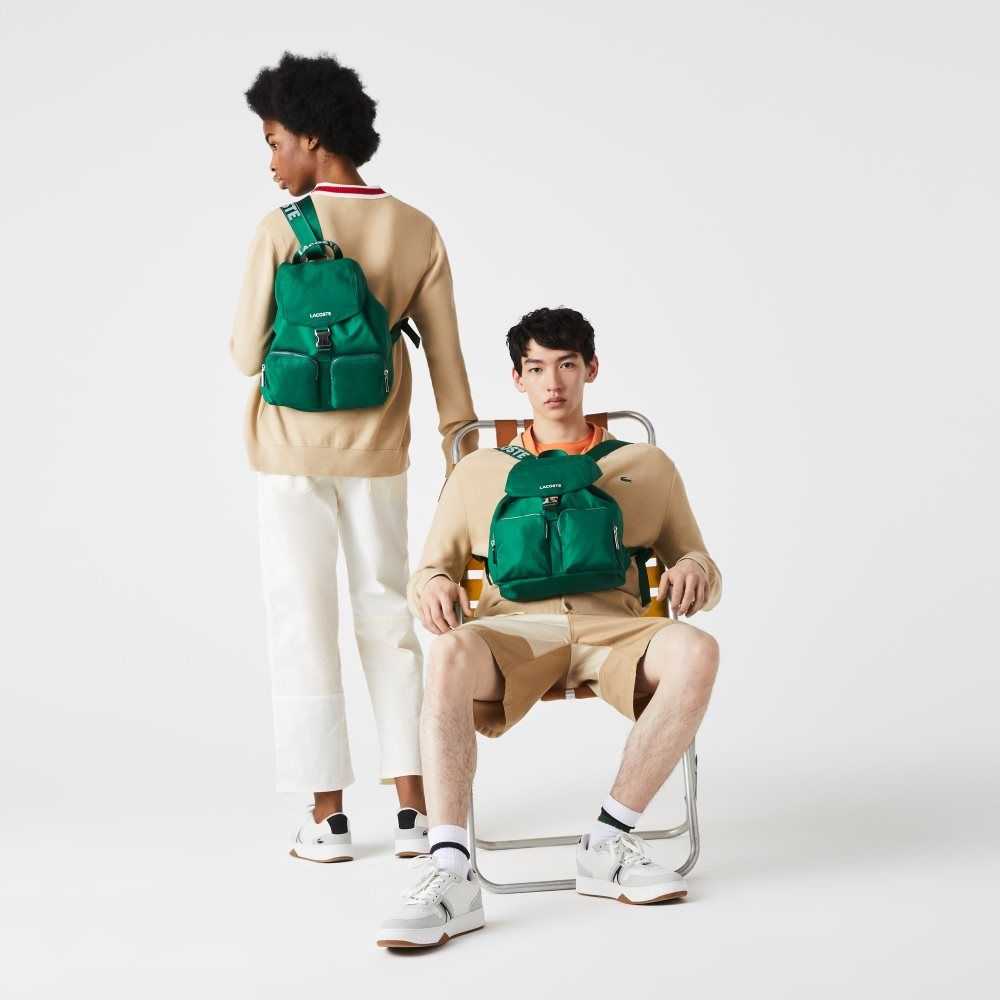 Lacoste Branded Nylon Flap Backpack Multicolor | 6801-NZLVK