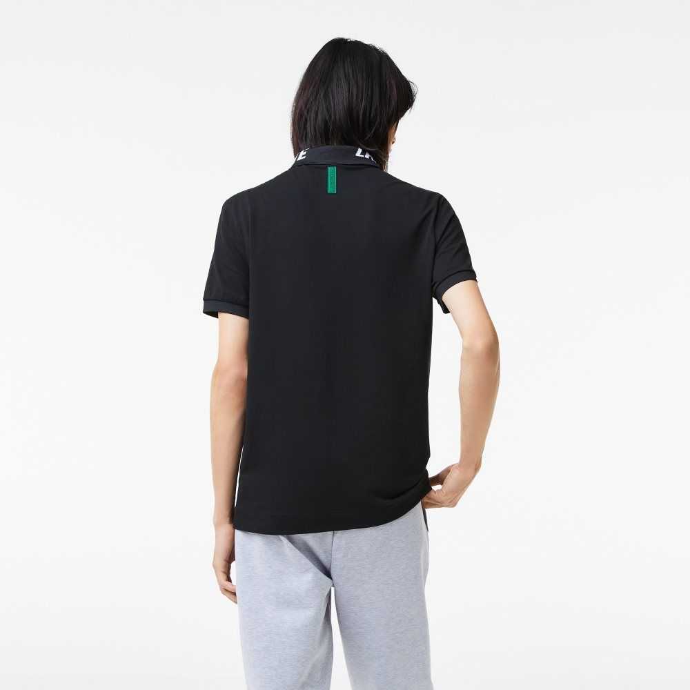 Lacoste Branded Slim Fit Stretch Pique Negras | 8693-JAZPQ