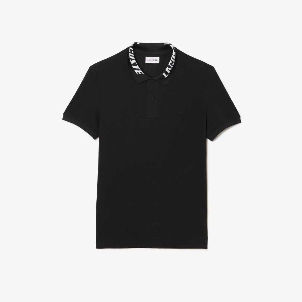 Lacoste Branded Slim Fit Stretch Pique Negras | 8693-JAZPQ