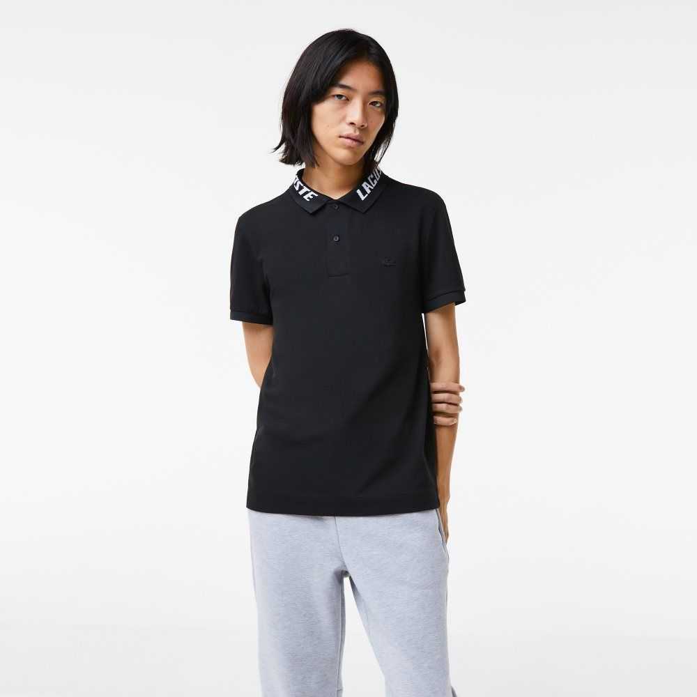 Lacoste Branded Slim Fit Stretch Pique Negras | 8693-JAZPQ