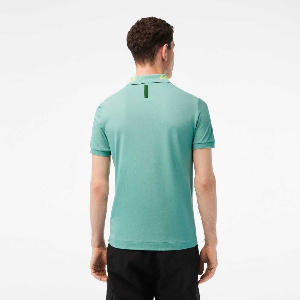 Lacoste Branded Slim Fit Stretch Pique Verde Menta | 7460-PSFBY