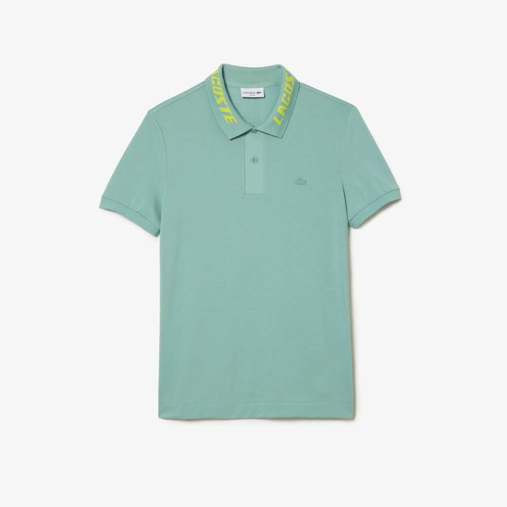 Lacoste Branded Slim Fit Stretch Pique Verde Menta | 7460-PSFBY