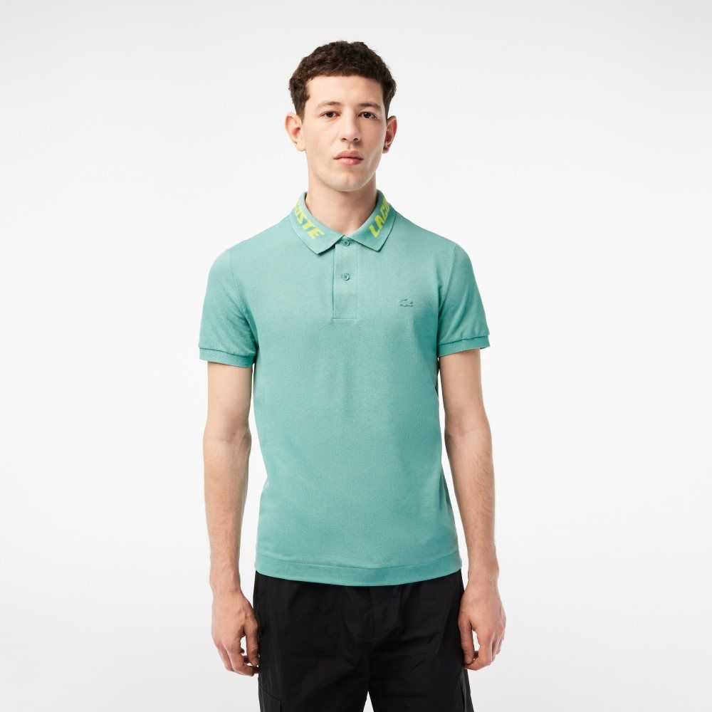 Lacoste Branded Slim Fit Stretch Pique Verde Menta | 7460-PSFBY