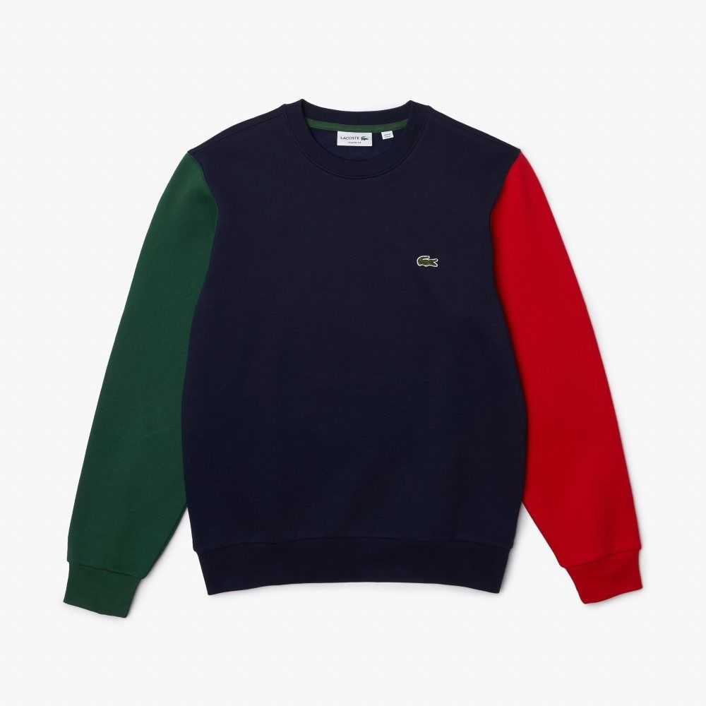 Lacoste Brushed Fleece Azul Marino Azules Verde Rojas | 5749-BSDRP