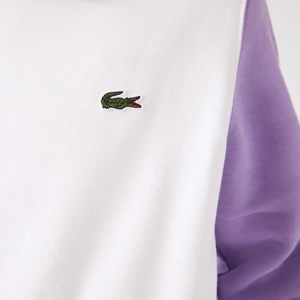 Lacoste Brushed Fleece Blancas Azules Moradas | 4370-LMFBZ