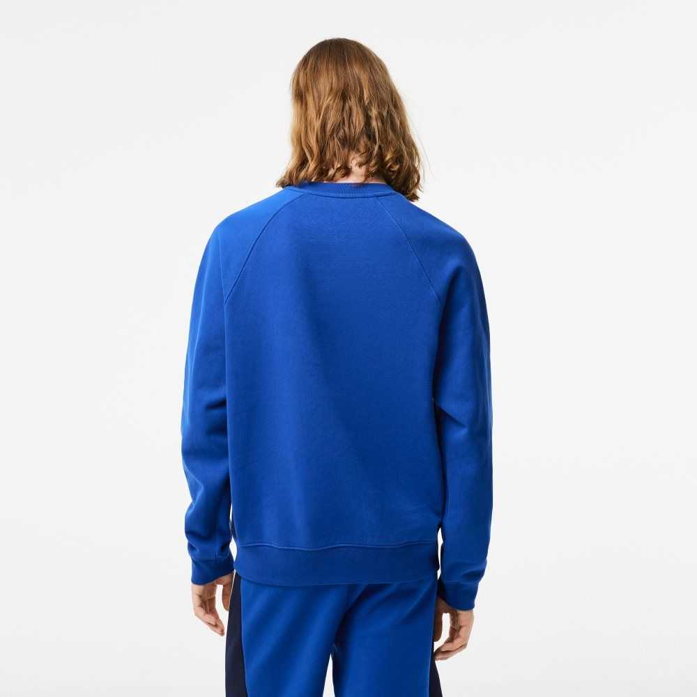 Lacoste Brushed Fleece Colorblock Azules Azul Marino Azules Blancas | 5072-PSGOW