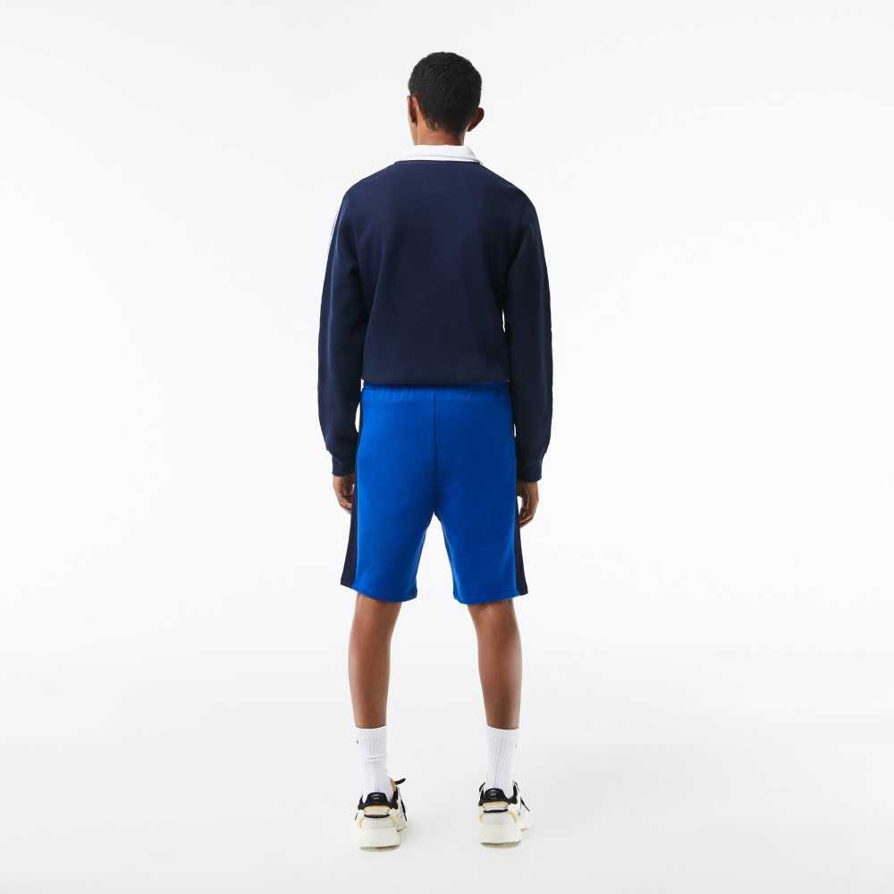 Lacoste Brushed Fleece Colorblock Azules Azul Marino Azules Blancas | 9750-YIOAT