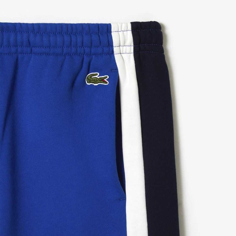 Lacoste Brushed Fleece Colorblock Azules Azul Marino Azules Blancas | 9750-YIOAT