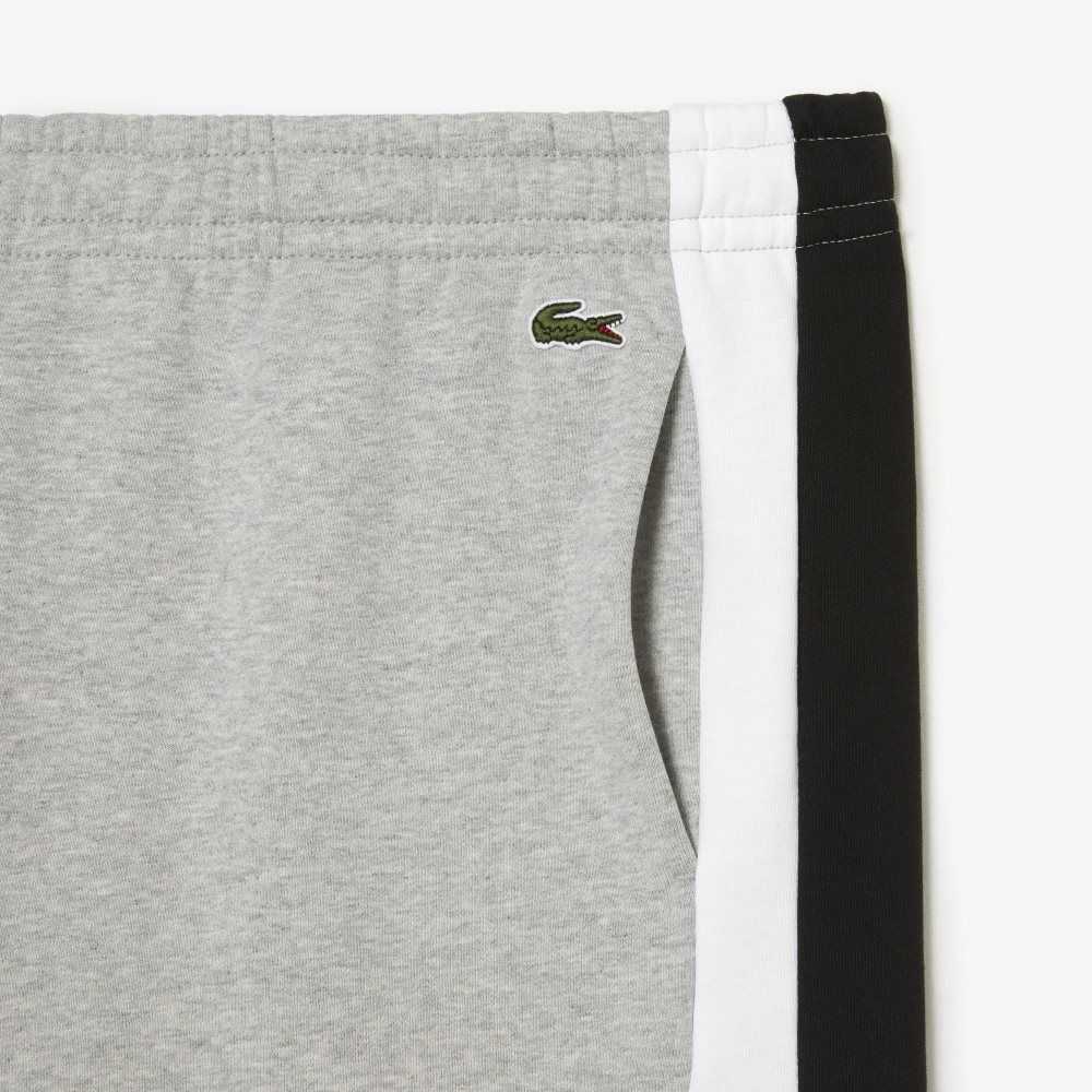 Lacoste Brushed Fleece Colorblock Gris Negras Blancas | 7943-XGFDZ