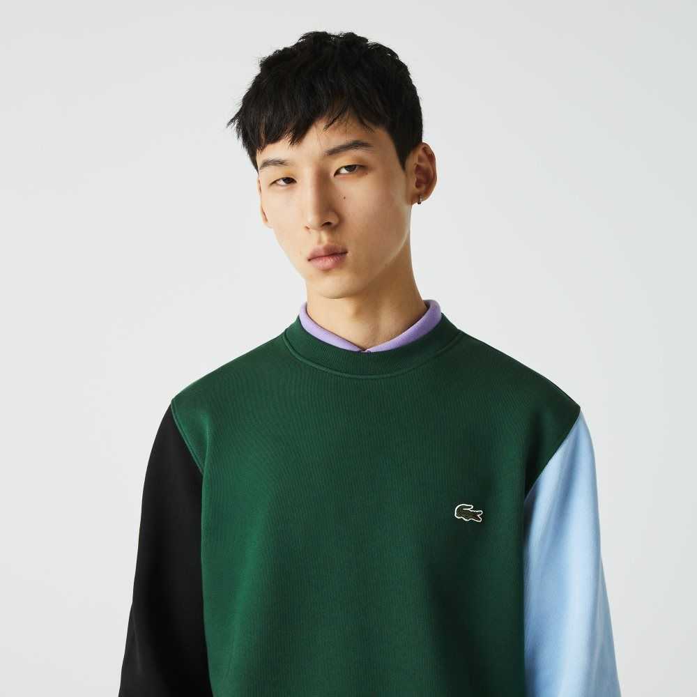 Lacoste Brushed Fleece Verde Negras Azules | 0326-MULPZ