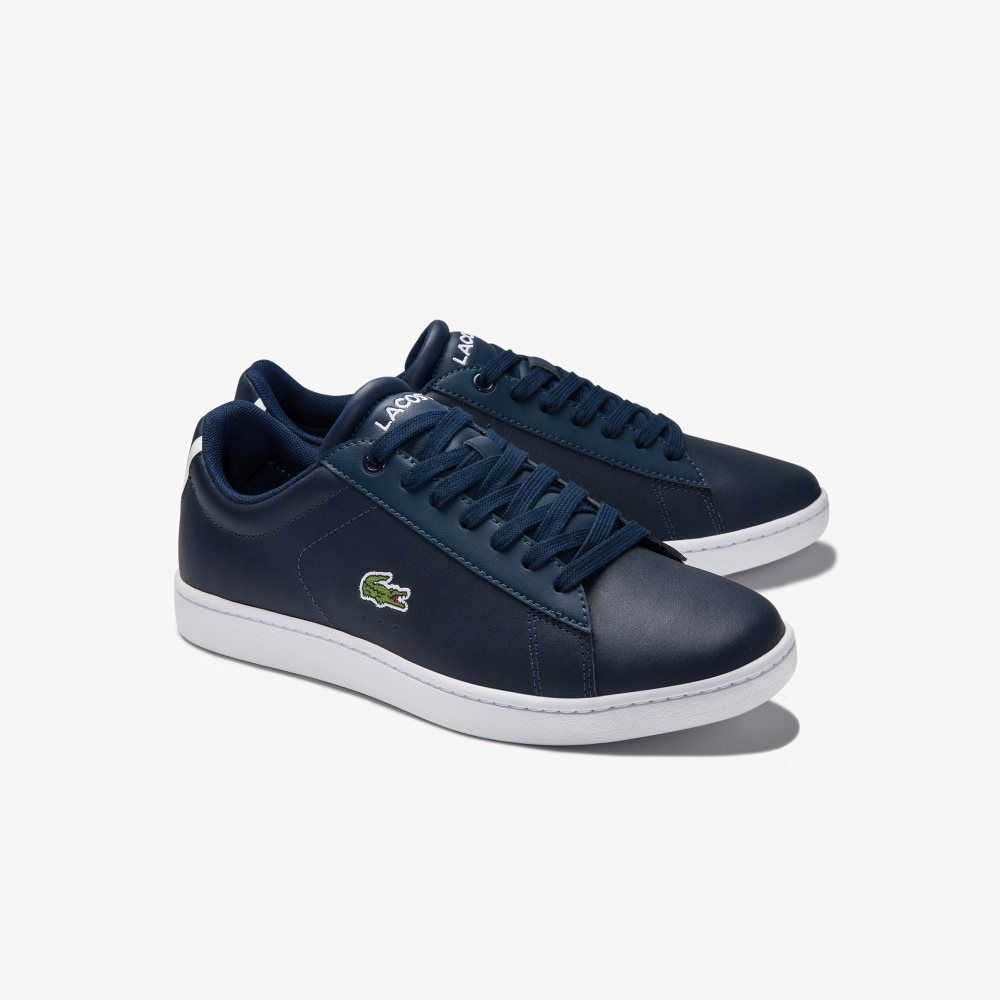 Lacoste Carnaby Evo Mesh-lined Cuero Azules | 0849-FQDNK