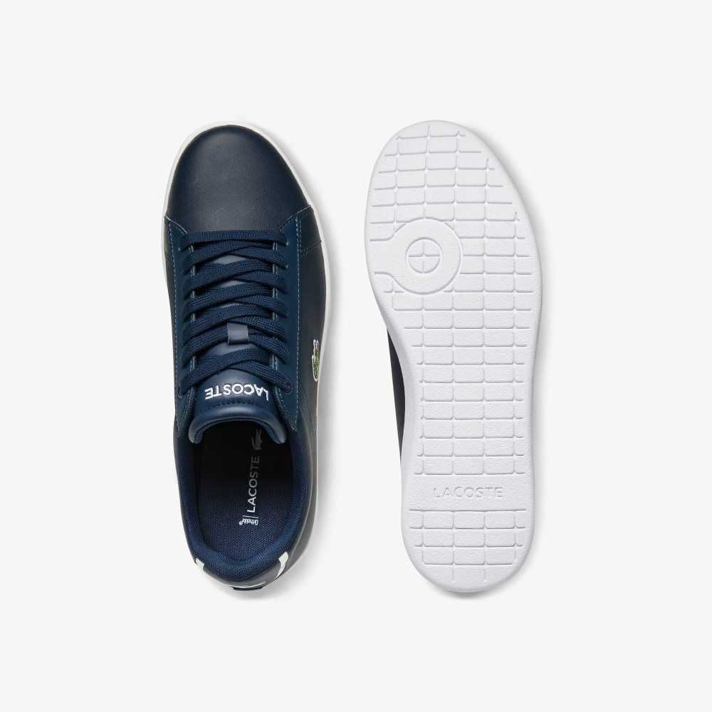 Lacoste Carnaby Evo Mesh-lined Cuero Azules | 0849-FQDNK