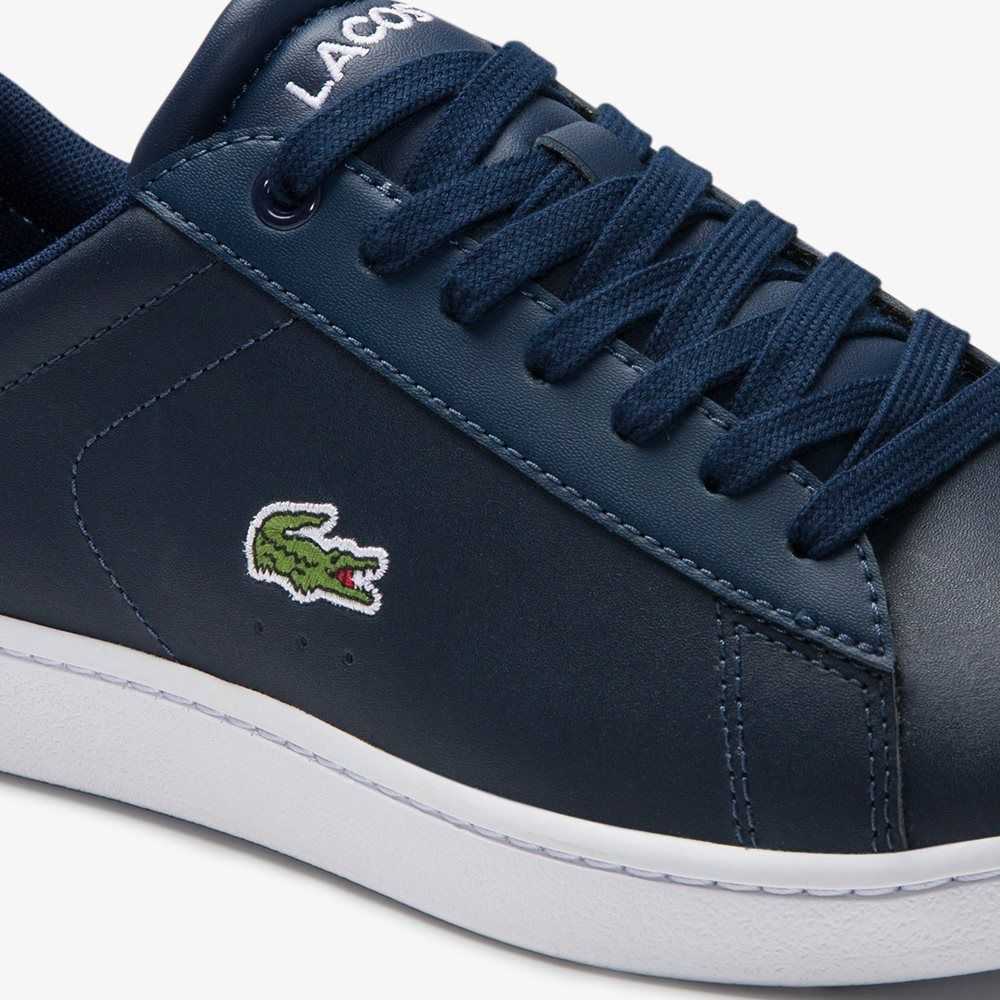 Lacoste Carnaby Evo Mesh-lined Cuero Azules | 0849-FQDNK