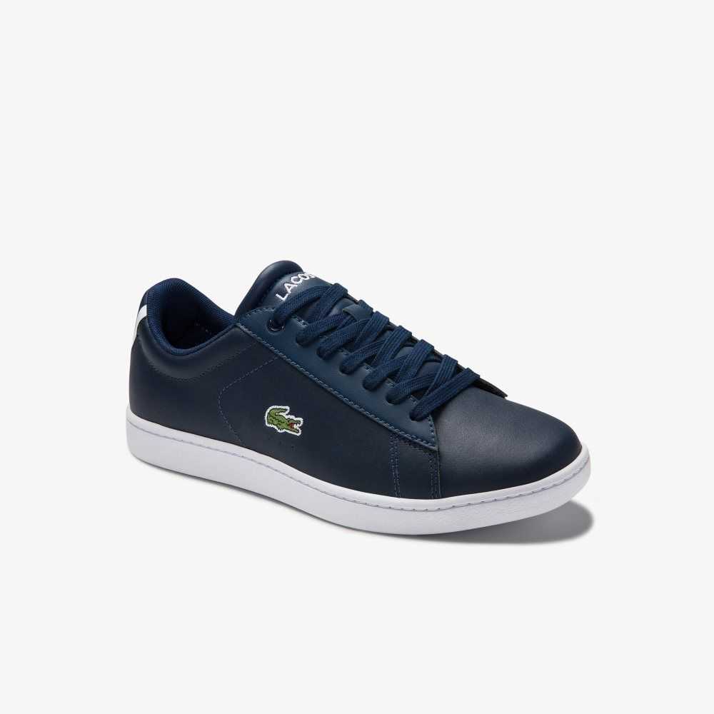 Lacoste Carnaby Evo Mesh-lined Cuero Azules | 0849-FQDNK