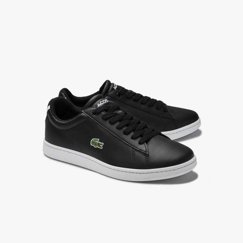 Lacoste Carnaby Evo Mesh-lined Cuero Negras | 4987-XUHTD