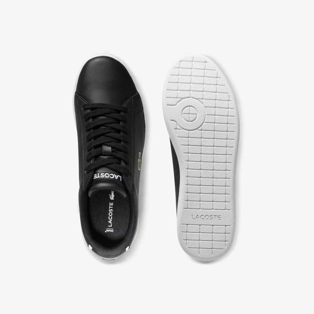 Lacoste Carnaby Evo Mesh-lined Cuero Negras | 4987-XUHTD