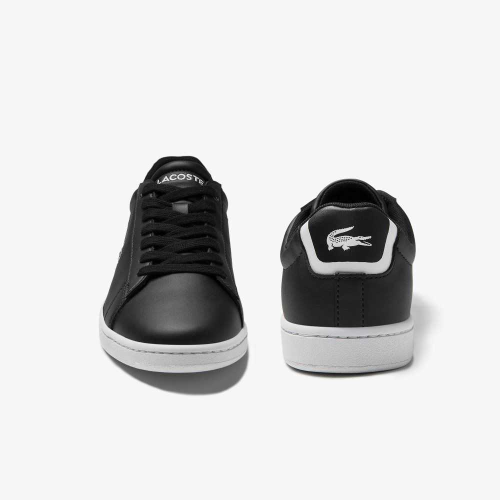 Lacoste Carnaby Evo Mesh-lined Cuero Negras | 4987-XUHTD