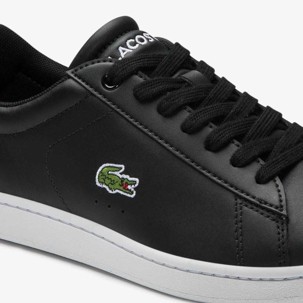 Lacoste Carnaby Evo Mesh-lined Cuero Negras | 4987-XUHTD