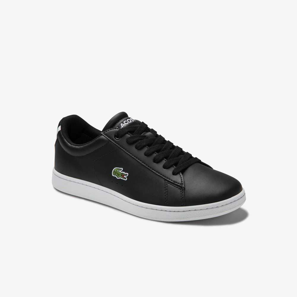 Lacoste Carnaby Evo Mesh-lined Cuero Negras | 4987-XUHTD