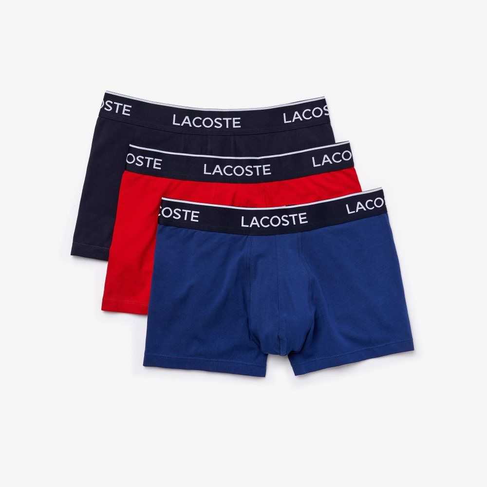 Lacoste Casuales Boxer Brief 3-Pack Azul Marino Azules Rojas Azul Marino Azules | 0527-JTUMA