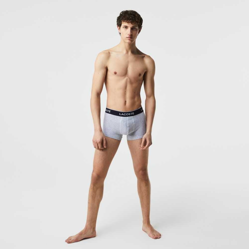 Lacoste Casuales Boxer Brief 3-Pack Azules Gris | 0862-JYAWX