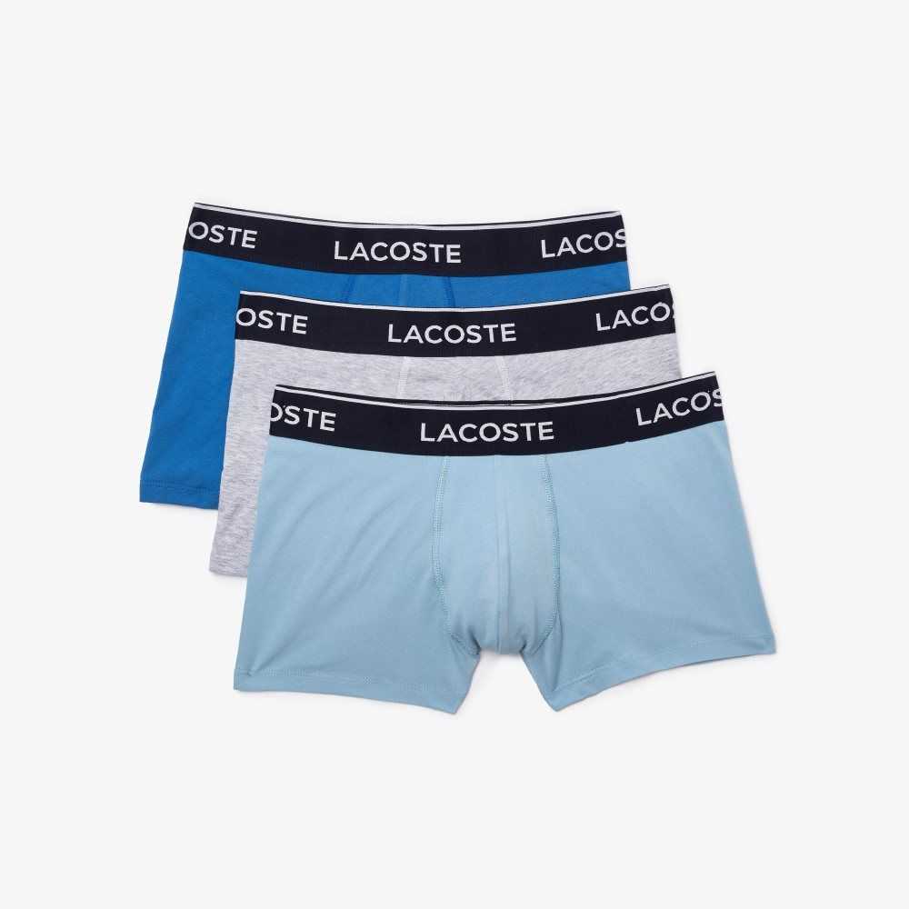 Lacoste Casuales Boxer Brief 3-Pack Azules Gris | 0862-JYAWX