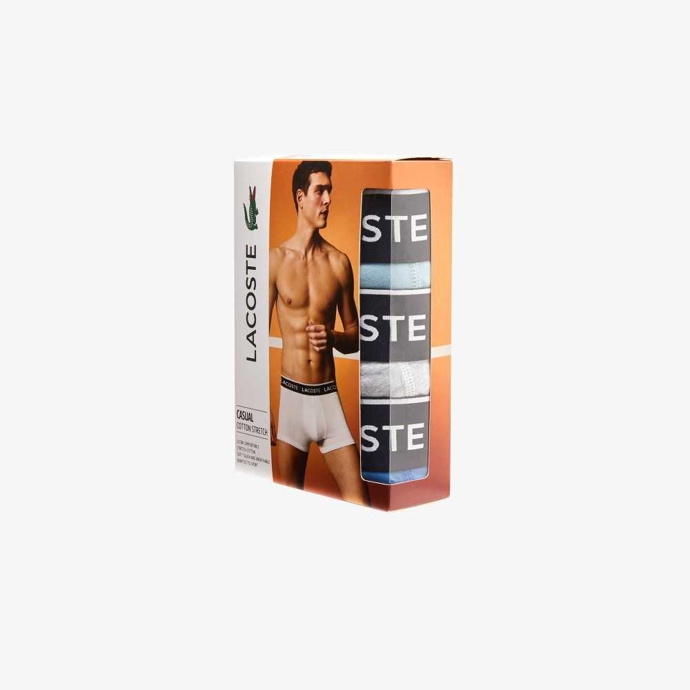 Lacoste Casuales Boxer Brief 3-Pack Azules Gris | 0862-JYAWX