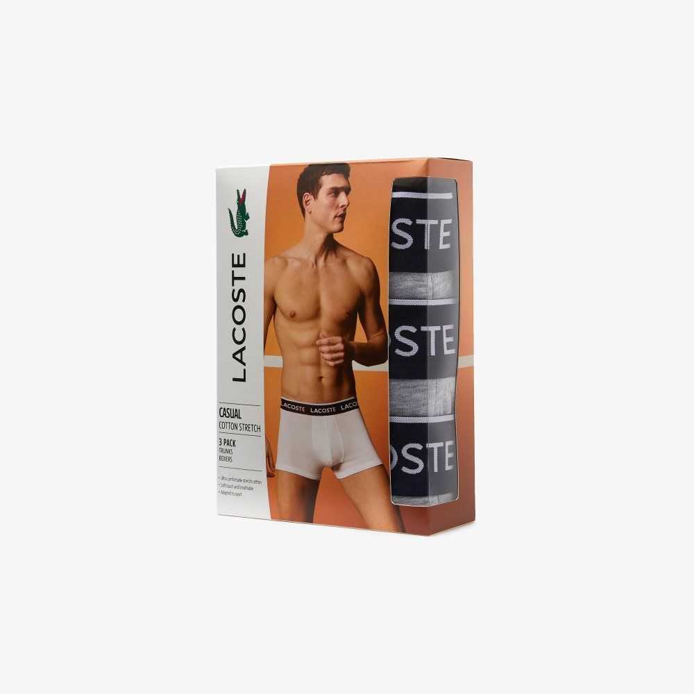 Lacoste Casuales Boxer Brief 3-Pack Gris | 7429-ZHLGI