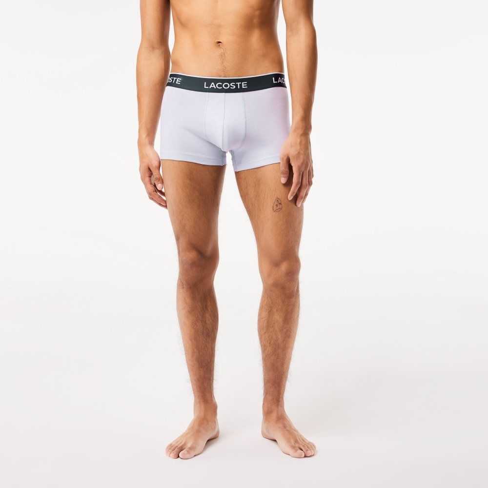 Lacoste Casuales Boxer Brief 3-Pack Moradas Azul Marino Azules Gris | 4953-ILGVH