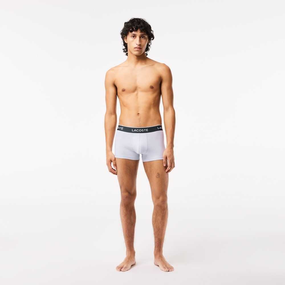 Lacoste Casuales Boxer Brief 3-Pack Moradas Azul Marino Azules Gris | 4953-ILGVH