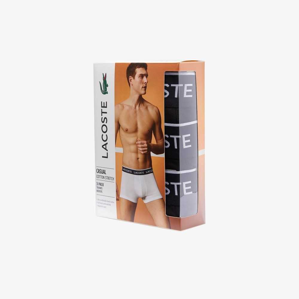 Lacoste Casuales Boxer Brief 3-Pack Negras | 5612-HTFAG