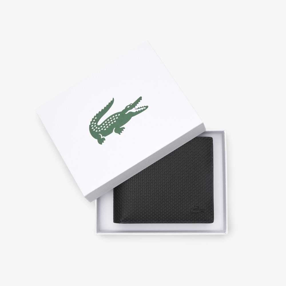 Lacoste Chantaco Calfskin Cuero Wallet Negras | 8021-AEBHC